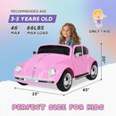 12V Kids Electric Car, Power Wheels with Remote Control, Ride on Car Toys with LED Light, 3 Speeds, Music, Pink by TinyTreasures Baby Boutique