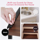 Baby Proofing Corners and Edges Protector Guards (16.5FT Edge +8 Corners), Soft Rubber Foam Edge Protector with Removable Double Sided Tapes, Furniture Table Bumper Guard for Baby Safety-Black by TinyTreasures Baby Boutique