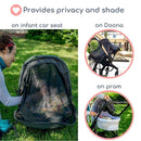 Stroller Sun Shade - Universal UV Protection Cover for Strollers Sunshade with See Through, Clip-On Sun Blocker, Sun Shield for Baby, Breathable Adjustable Fit, Full Coverage, Medium by TinyTreasures Baby Boutique