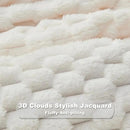 NEWCOSPLAY Super Soft King Blanket Ivory Premium Silky Flannel Fleece 3D Clouds Stylish Jacquard Lightweight Bed Blanket All Season Use 350GSM (Ivory, King(90"x110")) by CozyNest Decor