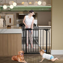 Narrow Baby Gates for Stairs Doorways Auto Close Tension Black Metal Child Pet Safety Gates with Pressure Mount 24-29 Inch Wide by TinyTreasures Baby Boutique