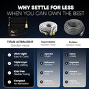 TITAN Flexible Garden Hose 65FT – Ultra Lightweight, Heavy Duty Water Hose with Brass Fittings & Jet Nozzle – Kink-Free, Non-Expanding, Durable Fabric Hose for Yard, Lawn, Car Wash, Outdoor Use by GreenHaven Gardens