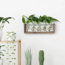YIBOT Plants Propagation Stations,Plant Terrarium with Wooden Stand,Wall Hanging Glass Planter Plant Propagation Vase for Indoor Office Home Garden Decor Plant Lover Gifts for Women-5 Bulbs by CozyNest Decor