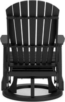 Signature Design by Ashley Hyland Wave Modern Weather Resistant HDPE Outdoor Swivel Glider Chair, Black by GreenHaven Gardens