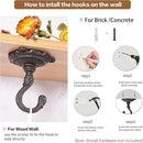Sungmor Heavy Duty Ceiling Hooks for Hanging Plants, 2PC Black 3.5x3.9Inch Large Cast Iron Ceiling Hooks, Antique Decorative Ceiling Swag Hooks for Hanging Planter Chandelier Wind Chime Lantern Hanger by GreenHaven Gardens