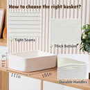 Large Shallow Organizing Baskets 15x11x5.1 Inches - Rope Woven Storage Bins for Bathroom, Shelves, Cube Closet, Off White 2 Packs by CozyNest Decor