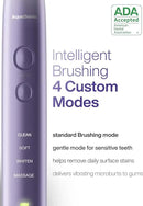 Aquasonic Vibe Series Ultra-Whitening Toothbrush – ADA Accepted Electric Toothbrush - 8 Brush Heads & Travel Case – 40,000 VPM Motor & Wireless Charging - 4 Modes w Smart Timer – Satin Violet by CozyNest Decor
