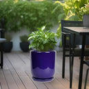 10 Inch Plant Pot - Ceramic Pot for Indoor Plants Large Planter Modern Outdoor Flower Pot with Drainage Hole and Saucer for Home Patio Decor Blue by GreenHaven Gardens