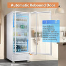 Tylza Commercial Refrigerator with Glass Door Display Beverage Fridge, 14.8 Cu Ft Upright Beverage Cooler Merchandiser with Rebound Door, Low Noise, Fast Cooling, White by CozyNest Decor