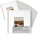 HAUS AND HUES 8x8 Square Picture Frames Set of 15 - Oak Wood Gallery Wall Frames, White by CozyNest Decor