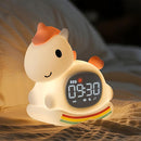 Cute Alarm Clock for Kids with Night Light, Sleep Training Clock Time to Wake Clock, Rechargeable Silicone Light for Bedroom, Perfect Sleep Companion for Boys Girls, Pink Pony by TinyTreasures Baby Boutique