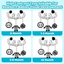 Black and White High Contrast Baby Toys - Sensory Infant Hanging Carseat & Stroller Toy for Newborns 0-6,6-12Months Perfect Easter Birthday & Baby Shower for Babies Boys Girls by TinyTreasures Baby Boutique