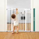 BABELIO 36" Extra Tall Dog Gate, 26-40" Wide Auto Close Baby Gate, Pressure Mounted Metal Pet, Easy Install No Drilling, No Tools Required, With Wall Protectors and Extension Kits, White by TinyTreasures Baby Boutique