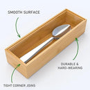 Silverware Tray for Drawer, Stackable Kitchen Bamboo Drawer Organizer 9" x 3" x 2" Set of 2 by CozyNest Decor