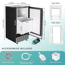 EUHOMY 15" W Commercial Under Counter Ice Maker Machine, 90 Lb/Day Auto-Cleaning & 24H Timer, Gravity Drainage,Stainless Steel Built-in Freestanding Ice Maker, 24 Lb Bin, Ideal for Commercial & Home by CozyNest Decor