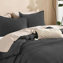 Litanika Grey Comforter Full Set, Dark Gray Lightweight Plain Bedding Comforters Sets, All Season Fluffy Bed Set (79x90In Comforter & 2 Pillowcases) by CozyNest Decor