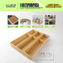 V-Shaped Extra Large Bamboo Drawer Organizer Set of 2, Kitchen Cutlery Tray Utensil Plate, Flatware&Silverware Storage Box, Wood Organizer for Bedroom, Living Room (19.6"x14.6" & 19.6"x12.4") by CozyNest Decor