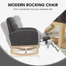 NIOIIKIT Modern Nursery Rocking Chair, Teddy Upholstered Rocking Chair with Footrest, Comfortable Rocker Recliner with Side Pocket, Glider Rocker for Living Room, Bedroom, Nursing Room (Dark Grey) by TinyTreasures Baby Boutique