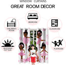 Cute Black Girl Curtain Panels for Girl Room Black Girl Curtains Grommets Top Drapes for Kids Nursery Bedroom Lovely Girls Themed Thermal Insulated Curtains, Black Girl Curtains, 82" x 84" by TinyTreasures Baby Boutique