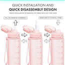 32oz Motivational Water Bottles with Time Marker & Fruit Strainer, Transparent Gradient Color Water Bottle with Times to Drink, Leakproof & BPA Free, Reusable Bottle with Strap (No Straw) by CozyNest Decor