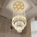 Flashing God D24''XH86'' Modern Foyer Chandelier for High Ceiling Raindrop Crystal Chandelier High Ceiling Pendant Light Fixture for Hallway Living Room (Gold Staircase Chandeliers) by CozyNest Decor