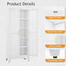 71" Tall Metal Pantry Storage Cabinet with Doors and 4 Adjustable Shelves, White Kitchen Food Pantry Cabinets, Tall Freestanding Cupboard for Kitchen, Dining Room or Living Room by CozyNest Decor