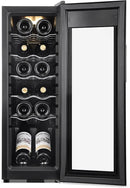 Wine Cooler Refrigerator 12 Bottles, Small Wine Fridge Mini Wine Fridge Countertop with Glass Door Wine Cellars for Red Wine, Champagne, Dry White Wine, Sparkling Wines by CozyNest Decor