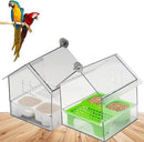 2026 New Pull-Out External Parrot Feeder, Bird Bath for Cage, 7*6*5.5in Bird Feeder House, Transparent Parakeet Cage Accessories, Easy To Fill, Clean, Long-Lasting, for Finch and Hummingbird (MIX) by GreenHaven Gardens