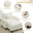 URRED Modular Sectional Sofa Comfy Cloud Couch, Modern Chenille Sofa Sleeper Deep Seat Couches with Ottoman/Pillows for Living Room (White, 53''- Ottoman) by CozyNest Decor