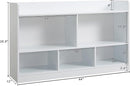 Kids Toy Storage Organizer, 5-Section Bookshelf for Organizing Books Toys, Wooden Storage Cabinet Daycare Furniture for School, Classroom Playroom, Nursery, Kindergarten (White) by TinyTreasures Baby Boutique
