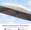 PURPLE LEAF 10' X 6.5' Left-right Tilting Outdoor Patio Umbrella Swivel Offset Cantilever Heavy Duty Rectangle Aluminum Umbrella with UV Resistant for Deck Pool Patio Backyard, Ash Mocha