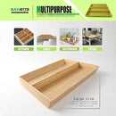 2-Piece V-Shaped Bamboo Drawer Organizer - Ideal for Kitchen's Large Long Tableware, Cooking Utensils, Flatware, Silverware - Wood Storage Box for Home, Bedroom, Bathroom (19.6"x12.4" & 19.6"x7.8") by CozyNest Decor