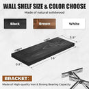 Floating Wall Shelves 4-Pack - Rustic Black 16-inch Wooden Wall Shelves for Storage and Décor, Multi-Functional and Easy to Install for Living Room, Bedroom, and Kitchen by CozyNest Decor