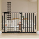 Extra Wide Baby Gate Extra Wide Extra Tall Dog Gates for Stairs Doorways Black Metal Tension Indoor Safety Gates with Pressure Mount 43.5-48 Inch by TinyTreasures Baby Boutique