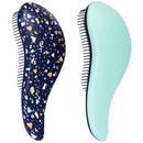 Crave Naturals Glide Thru Detangling Hair Brushes for Women - Detangler Brush for Curly or Straight, Wet or Dry Hair - Gentle on Tangles Comb - 7.5x3-Inch, Turquoise and Terrazzo (Pack of 2) by TinyTreasures Baby Boutique