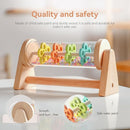 WOODEN TEETHER Wooden Soothing Rain Stick with Handle for 12 Months+ Babies Montessori Musical Baby Rattle Toys Calming Rainmaker for Early Sensory Development & Home Play by TinyTreasures Baby Boutique