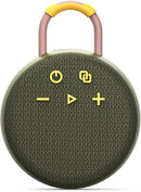 MusiBaby Rugged Mini Clip-On Speaker – BT 5.3, Waterproof Build, Shock-Resistant Rubber Shell, Great for Camping Packs, College Study Corners, or Travel Bags (Green) by TinyTreasures Baby Boutique