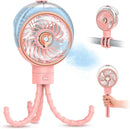 Ausic Stroller Fan with Mist, 100ml Misting Portable Fan for Stroller, Baby Fans with Detachable Tripod, Baby Essentials, Clip on Fans for Crib, Treadmill, Car Seat, Outdoor by TinyTreasures Baby Boutique