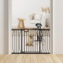 Baby Gate for Stairs 29-52 Inch Wide, Safety Gate for Baby Adjustable Pet Gate with Door Pressure Mounted Gates for Kids Toddler Dogs Extension Kit Indoor Stairway Doorway Black (30.5'' Tall) by TinyTreasures Baby Boutique