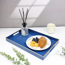Spsyrine Blue Decorative Serving Tray with Handles, Elegant Plastic Coffee Table Tray for Ottoman, Living Room, Home Decor 15.6" X 10.2" by CozyNest Decor