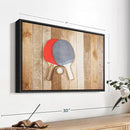 ElephantStock Ping Pong Wall Art - Horizontal Framed Canvas - 1-Piece Living Room Wall Decor - Photography Canvas Print - Brown and Red Decor for Wall - 19" X 13" by CozyNest Decor