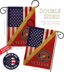 Home of Marine Corps Burlap Garden Flag - Set with Stand Armed Forces USMC Semper Fi United State American Military Veteran Retire Official House Banner Cemetery Yard Rememberance Veterans Day Gifts by GreenHaven Gardens