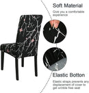 JQinHome Pattern Chair Covers for Dining Room Set of 4, High Stretch Removable Washable Parsons Chair Slipcover for Home Party Hotel Wedding Ceremony (Flourish Black,4PCS) by CozyNest Decor