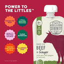 Serenity Kids 6+ Month Organic Beef & Veggie Baby Food Pouches - Grass-Fed Beef with Organic Pea, Bell Pepper & Broccoli - BPA-Free Baby Puree Pouch - 3.5 Oz, 12 Pack by TinyTreasures Baby Boutique