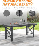 HDPE Outdoor Dining Table, 66.9” Rectangle Patio Dining Table for 6, All-Weather HDPE Outdoor Table with 2.2” Umbrella Hole, HDPE Patio Furniture for Deck, Backyard, Garden, Pool, Smoke Gray by CozyNest Decor
