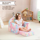 Toddler Chair Comfy,Toddler Couch Fold Out, 2-in-1 Kids Chair,Flip Out Kids Couch,Toddler Sofa Convertible,Children Reading Chair for Age 1-3(Pink) by TinyTreasures Baby Boutique