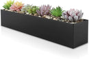 Modern Black Trough Rectangular Planter, 16“ Metal Window Planter Box for Succulent, Small Rectangle Box for Desk or Windowsill, Stainless Steel, Great Gift Ideas for Women Men by GreenHaven Gardens