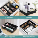 WOWBOX 25 PCS Plastic Drawer Organizer Set, Desk Drawer Divider Organizers and Storage Bins for Makeup, Jewelry, Gadgets for Kitchen, Bedroom, Bathroom, Office, Deep Black by TinyTreasures Baby Boutique