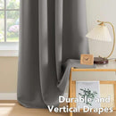 H.VERSAILTEX Blackout Grey Curtains for Bedroom/Living Room, 52" Wide x 63" Long Each Panel,Grommet Top (Set of 2 Panels) by CozyNest Decor