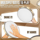 Flexzion Wood Handheld Tambourine for Adults 8-Inch Double Row 8-Pair Jingles (Wood) - Percussion Round Tamborines Musical Instrument with Metal Zills by TinyTreasures Baby Boutique